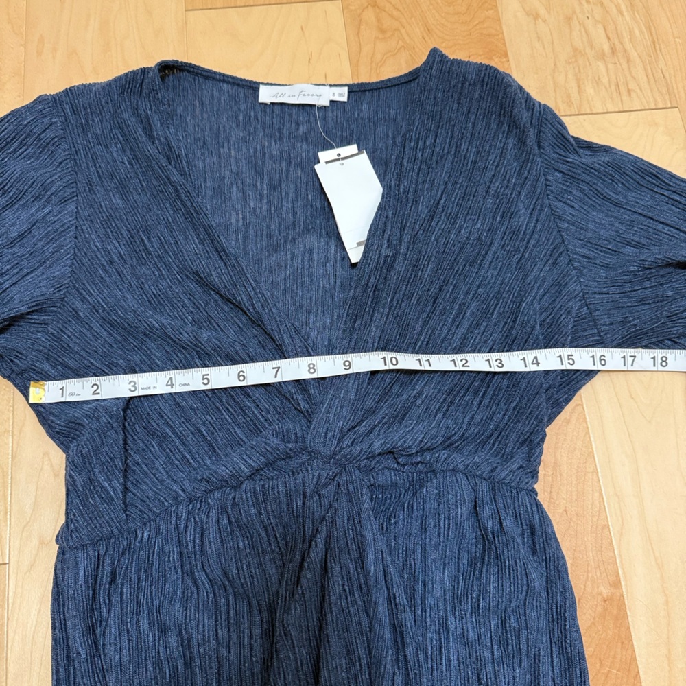 ALL IN‎ FAVOR Womens Midi Dress Plisse Twist Front Cocktail Wedding Guest Size S - Picture 8 of 11